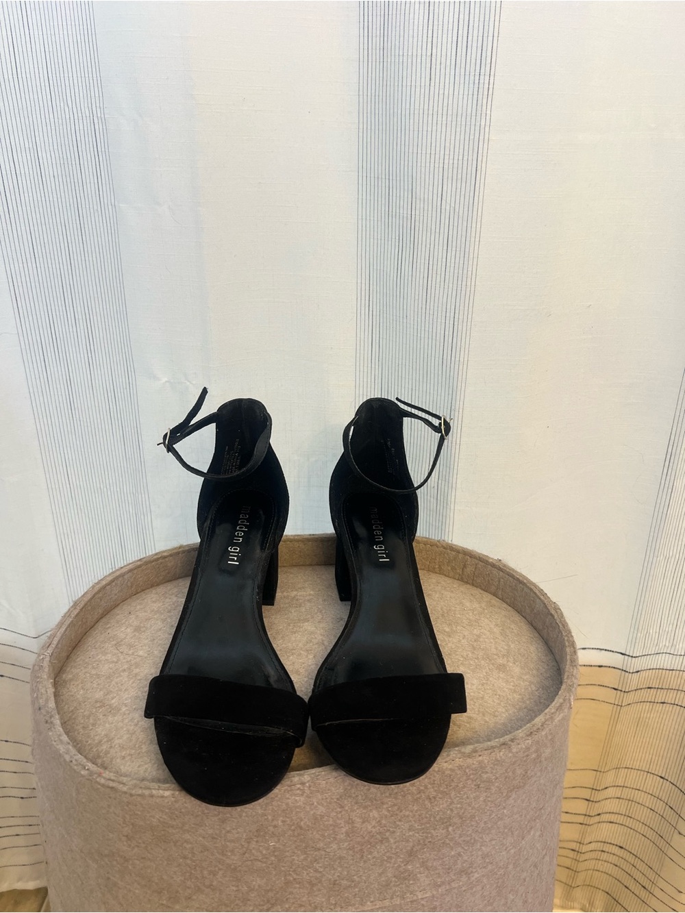 Black block heels with ankle strap! Great for a little black dress <3